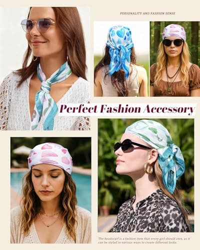 Secroma 3Pcs Head Scarf for Women，Satin Neck Scarfs, Silk Feeling Scarf - Thumbnail 2