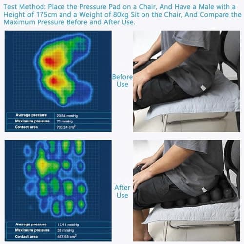 MUGUOY Travel Cushion Airplane Seat, Portable Airplane Seat Cushion for Long Flights,42 Bubbles Pressure Relief Inflatable seat Cushion for Air Travel - Thumbnail 5