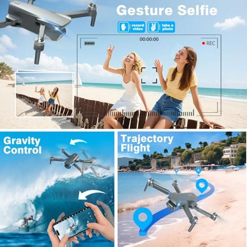 FPV Drone with Camera 1080P HD - Foldable RC Quadcopter for Adults Beginners Kids, Voice Control, Gesture Selfie, Headless Mode, 2 Batteries 30 Min Long Flight Time, Portable Travel Case, Beginner Friendly Drone - Thumbnail 3