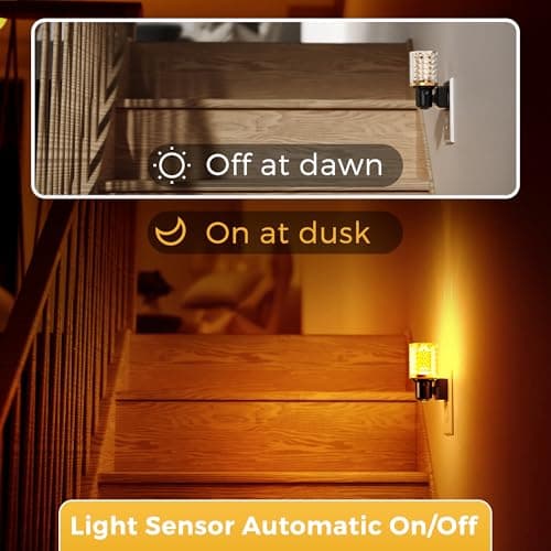 L LOHAS LED Night Light, 2 Pack Dimmable Night Lights Plug into Wall, Automatic Night Lights Plug in with Auto Light Sensor,Adjustable Brightness Amber LED Night Light, for Bedroom Hallway Home Decor - Thumbnail 6
