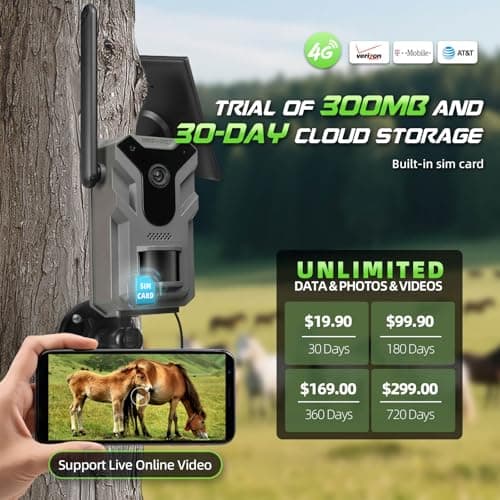 Hwishare 4G LTE Solar Trail Camera – No-Glow Night Vision, Live Feed & Two-Way Audio for Wildlife Monitoring - Thumbnail 2