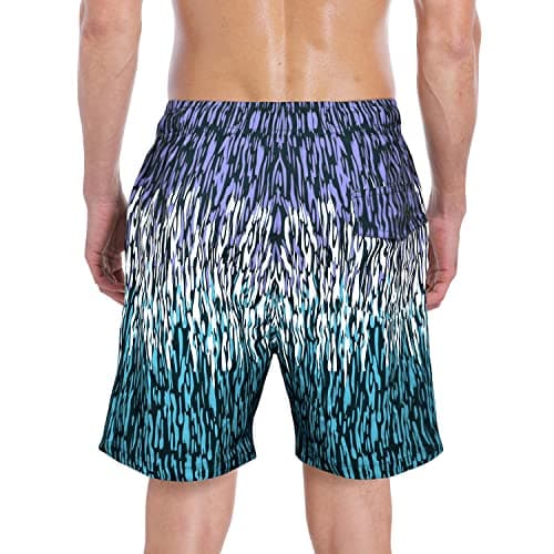 MILANKERR Compression Shorts for Men 5.5 inch Compression Lined Swim Trunks Men (Turquoise Lavender, Large) - Thumbnail 6