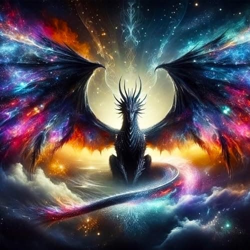 igoodom Dragon Diamond Art Kits for Adults, Starry Sky Dragon Diamond Painting Kit, Full Drill Round Diamond Art Kits, DIY Gem Art and Crafts for Home Wall Decor Gift 14x14inch - Image 1