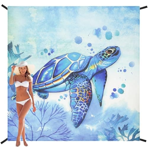 HIHOHO Beach Blanket, Sandproof Beach Mat, Waterproof Quick Drying Lightweight Outdoor Aztec Picnic Mat 79" X 83"/120"x108" for 2-8 Adults for Travel, Camping, Hiking - Image 1