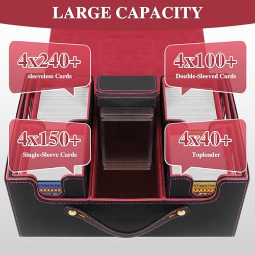 URMMIY Trading Card Storage Box for MTG – Multi-Purpose Commander Deck Box with Commander Display, Waterproof TCG Deck Case Compatible with Magic The Gathering, Sports Cards, Collectors & Gamers - Thumbnail 4