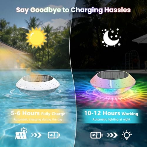 2026 Upgrade Solar Powered Floating Pool Lights(1 Pack), 1800mAh Pool Lights That Float with Remote, 42 Lighting, Timer Function, IP68 Waterproof for Inground/Above Ground Pool, Pool Party, Bathtub - Thumbnail 2