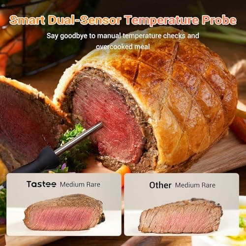 Tastee Ceramic Air Fryer, 8-in-1 Compact 5.5QT AirFryers, 450°F Digital Airfryer Dehydrator with Smart Probe, 24 Presets One-touch Cooking, In-app Recipes with Window, Dishwasher-safe & Non-stick - Thumbnail 5