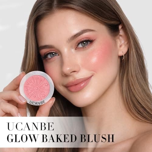 Baked Blush for Cheeks Makeup - Glow Powder Blush Palette, Silky Smooth, Seamless Buildable Face Blush Powder with Subtle Shimmer for a Natural, Long-Lasting Glow, 02 Coral (Coral-Pink) - Thumbnail 6