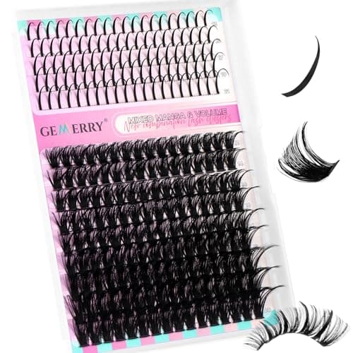 Lash Clusters with Spikes 80D Long 12-21mm Cluster Eyelash Extensions DIY Wispy Natural Lash Clusters Spiky Individual Lashes Eyelashes Mink by GEMERRY