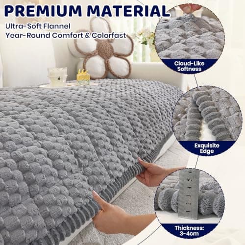 Royhom Couch Cover for Dogs Washable, Soft Thick Pet Couch Covers for Sofa, Pawcart Couch Protector Pet Friendly, Furniture Covers Dog Mat for Couches and Sofas (Grey, 27.6 x 70.9 Inch) - Thumbnail 4