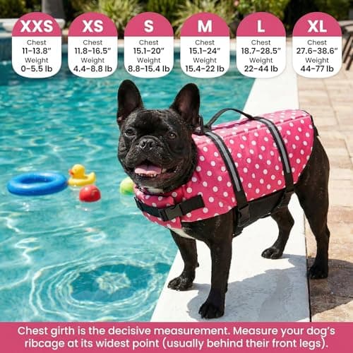 Doglay Dog Life Jacket, Dog Life Vest for Swimming Boating, Adjustable Puppy Life Jacket with Reflective Stripes, Superior Buoyancy Dog Swimming Vest for Small Medium and Large Dogs - Thumbnail 2