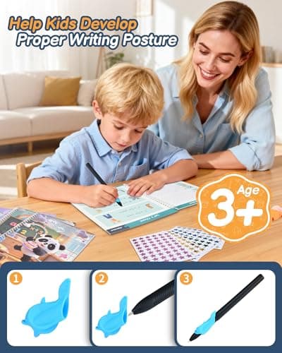 Magic Grooved Writing Practice for Kids Ages 3–8 – 8-Book Reusable 3D Handwriting & Tracing Workbook Kit with Disappearing Ink, Preschool Learning Activity - Thumbnail 6