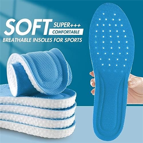 XINIFOOT 3 Pairs Breathable Shock Absorption Sport Shoe Insoles for Men&Women Elastic Soft Running Shoes Pad Replacement Insole (M Men 7-8.5 / Women 9-10.5) - Thumbnail 2
