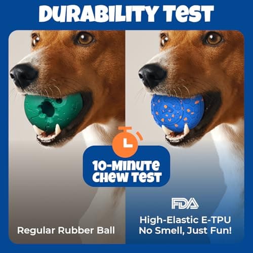 Fsitego Dog Balls: Interactive Dog Ball Auto Rolling - Interactive Dog Toys for Aggressive Chewers - Bouncy & Throwable, Type-C Rechargeable, Washable, for Small & Medium & Large Dogs – Blue - Thumbnail 3