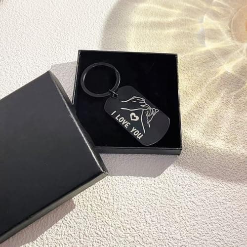 EUIQUE Keychain for Boyfriend Valentine’s Day Birthday Gifts Drive Safe I Love You Key Chain for Men Him Husband from Wife Girlfriend - Thumbnail 3