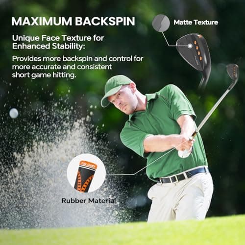 FULL CHOICE Golf Wedges, 52 Degree Golf Sand Wedge, Gap Wedge, Lob Wedge Golf Clubs, Wedges Golf Clubs for Men Women Right Hand, CNC Milled Face for More Spin and Control - Thumbnail 3
