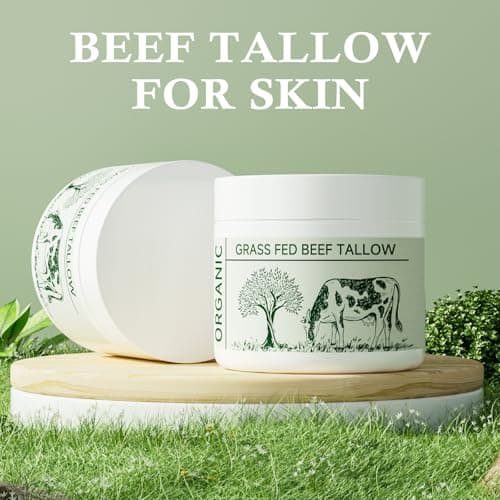 Beef Tallow, Tallow Face Moisturizer, Beef Tallow for Skin, Unscented 100% Organic Beef Tallow Blam Grass Fed Finished Whipped Tallow Face Cream Moisturizer Body Lotion Skin Care for Sensitive Skin - Thumbnail 6