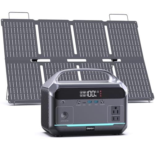 Solar Generator with Panel Included, Portable Power Station 600W with 80W Solar Panel, 288Wh LiFePO4 Battery with AC DC Outlets, Power Bank 2hrs Fast Charging, 7-Port Design for Emergency, Hurricane - Image 1