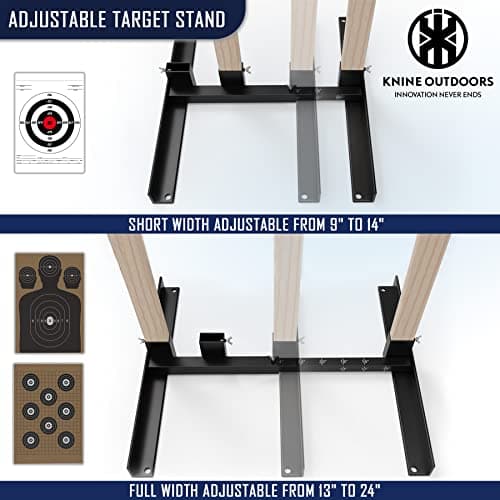 KNINE OUTDOORS Shooting Target Stand for Outdoors, Durable Paper Target Holder with Stable Adjustable Base for Paper Shooting Targets Cardboard Silhouette, H Shape, USPSA/IPSC, IDPA Practice, 1 Pack - Thumbnail 4