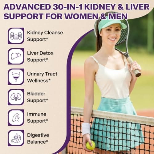 30-in-1 Kidney and Liver Cleanse Detox & Repair Drops with Cranberry Extract, Milk Thistle & Chanca Piedra, Vegan Kidney Support Supplement for Urinary Tract & Liver Support | Blueberry Flavor, 1P - Thumbnail 4