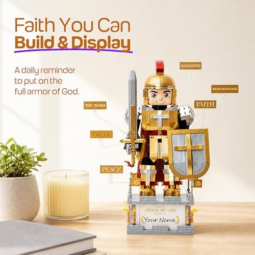 Little Nehemiah Armor of God Christian Building Blocks 1080pcs Bible Building Set for Kids 8+ Bible Story and Bricks Educational Religious Toy, Christian Gifts & Religious Gifts for Kids - Thumbnail 4