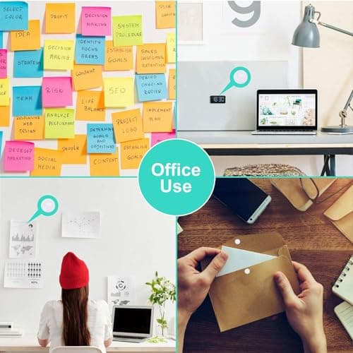 Self Adhesive Dots,1050pcs(525 Pairs) Strong Adhesive 0.39 inch Diameter Sticky Back Hook Nylon, Loop Dots with Waterproof Sticky Glue Tapes, Suitable for Classroom, Office, Home - Thumbnail 6
