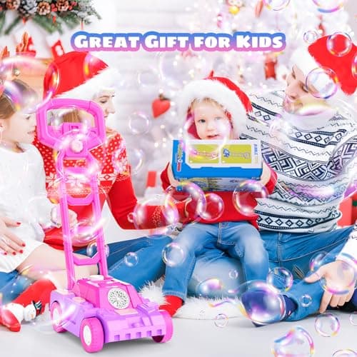 Bttyu Bubble Lawn Mower for Toddlers,Outdoor Bubble Machine with Push & Pretend Play,Plug in or Battery Operated Bubble Mower for Boys & Girls,Ideal Easter, Birthday, Halloween,Christmas - Thumbnail 2