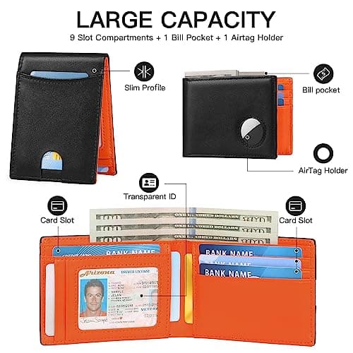 SENDEFN Genuine Leather Bifold Wallets for Men with RFID Blocking - Thumbnail 2