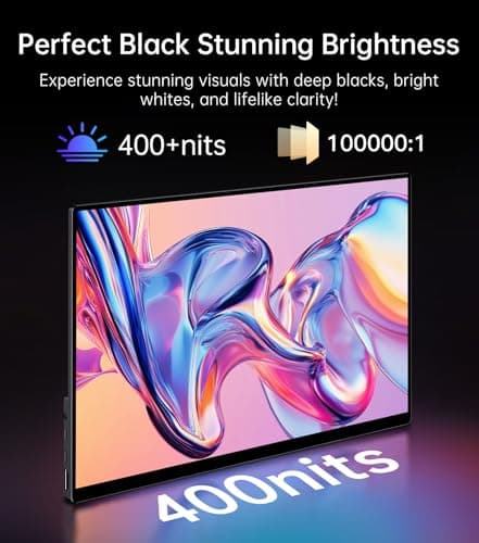 Qunub 14" 4K Portable Monitor OLED, Touch Screen Monitor UHD 3840X2400p 100% DCI-P3 100000:1, USB-C HDMI Travel Monitor with Kickstand & Sleeve for Laptop Mac PC - Thumbnail 2