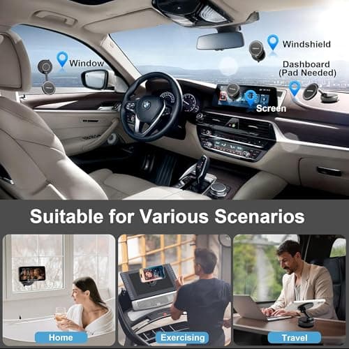VONUV Magnetic Phone Holder for Car, 2025 Upgrade with 96LBS Ultra Suction & 2800gf Strong Magnet, 360° Adjustable Hands-Free Mount, Premium Car Accessories for Women Men, Fits iPhone/Android - Thumbnail 2