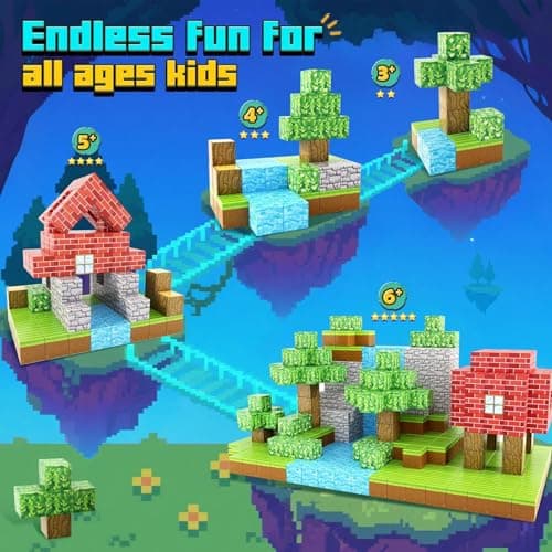 100PCS Large Magnetic Blocks 1 inch Magnets Building Craft, STEM Sensory Toys for Boys Girls 3+, STEM Educational Construction Toys for Kids 3-5 5-7 6-8, Classroom Learning Building Mine Magnet World - Thumbnail 6