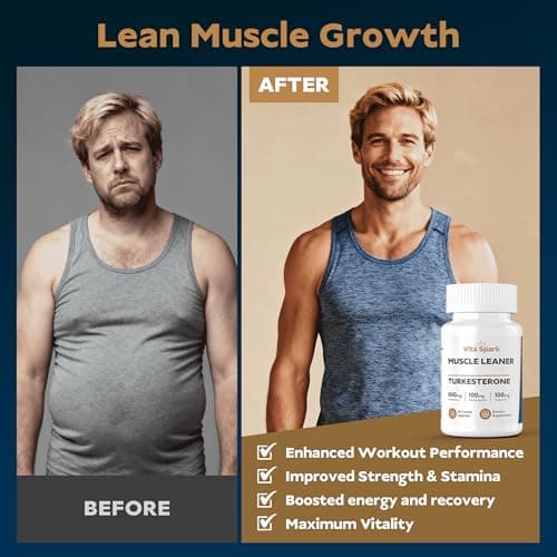Vita Spark Turkesterone Muscle Leaner - 20:1 Extract 16,000mg with Tongkat Ali & Fadogia Agrestis, High Potency Men's Supplement for Performance, Energy, Vitality, Stamina & Strength |120 Capsules - Thumbnail 3