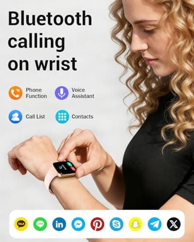 Smart Watch for Women, 1.85" AMOLED Ultra-Clear Screen Smartwatch Compatible iPhone/Samsung/Android, 100+ Sport Modes Fitness Tracker with Heart Rate/SpO2/Sleep Monitor, 3ATM Waterproof, 2 Bands - Thumbnail 2