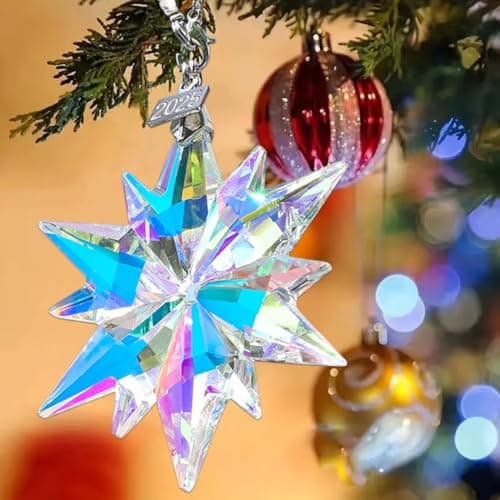 2025 Annual Christmas Ornaments Crystal Snowflake Star, Sparkly Crystal Ornaments for Christmas Tree, Beautiful Christmas Ornaments for Women Girls - Thumbnail 6