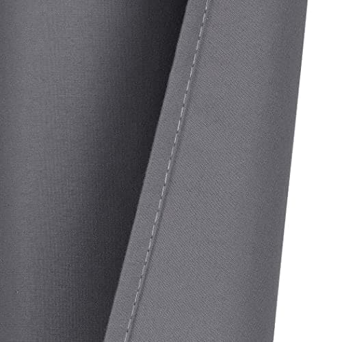 Home Queen Grommet Top Blackout Curtain Valance Window Topper for Living Room, Small Straight Drape Valence, Set of 1, 37 X 18 Inch, Charcoal - Thumbnail 2