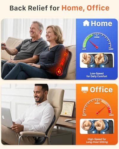 Musugy Back Massager for Pain Relief Deep Tissue : Rolling Up and Down, Not Just 4 Fixed Spots, Lower Back Massager with Heat, Shiatsu Kneading Massage for Office Home Use - Thumbnail 6