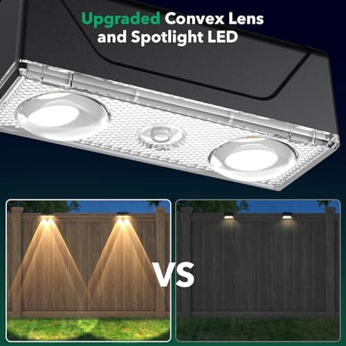 Srtyuo Solar Fence Lights Outdoor - 3 Color Modes(3000K/4000K/6000K), IP55 Waterproof Solar Lights, Fence Light Solar Powered for Outside, Backyard, Railing, Steps, Patio and Wall Lighting（8Pack） - Thumbnail 5