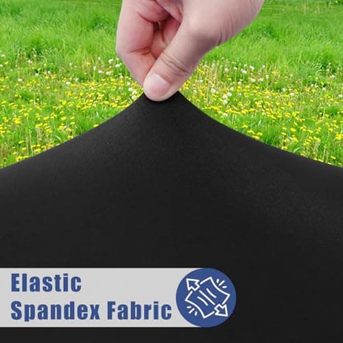 Moosfor Round Spandex Tablecloth 2 Pack, Elastic Fitted Waterproof Tablecloths for 45"-56" Tables, Stretch Washable Picnic Table Cover for Camping, Dining, Indoor and Outdoor, Black - Thumbnail 2