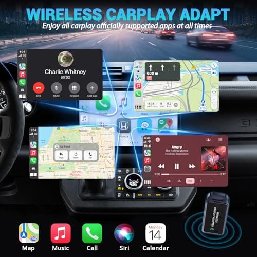 Wireless CarPlay Adapter for iPhone, 2026 Upgraded Mini Design & Plug and Play & 5s Auto Stable Connection Converts Wired Connections to Wireless Compatible for iPhone 6+ (iOS 10+) & 2016+ Car - Thumbnail 2