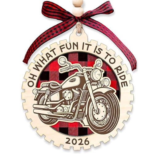 Motorcycle Christmas Ornament 2026, Wooden Motorcycle Ornaments for Christmas Tree Decor, Cool Ornaments for Men, Unique Ornament - Motocross Gifts for Men