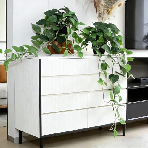 CCPanda Fake Pothos Hanging Plants with Pots, 33.5" Set of 2 Faux Ivy Vines, Realistic Silk Artificial Plants Greenery for Home Indoor Decor, Living Room, Desk Shelf, Bathroom Decoration - Thumbnail 2