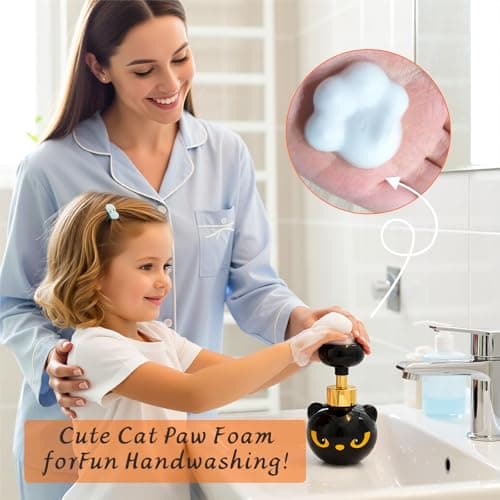 Cat Paw Foam Soap Dispenser - Refillable Foaming Hand Soap Pump Bottle Creates Adorable Paw-Shaped Foam, BPA-Free, Eco Friendly for Bathroom, Kitchen, Salon & Home Use - Thumbnail 4