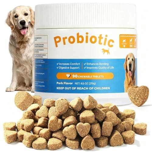 Dog Probiotic Chewable Tablets with Prebiotic & Digestive Enzymes, Daily Gut Supplement for All Breed Dogs, Pork Flavor 90 Count - Thumbnail 4