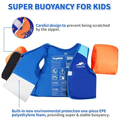 Gogokids Toddler Swim Vest Pool Floats for Kids 30-40-50-60-70 lbs, Kids Swimming Jacket[Stable Buoyancy & Comfort Wear] Puddle Float Jumper Swim Arm Floaties Bands Water Wings for Boys Girls Swimmies - Thumbnail 4