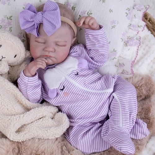 Milidool Realistic Reborn Baby Dolls - 20 Inch Lifelike Newborn Baby Doll Girl Real Life Baby Dolls with Weighted Soft Body Baby Gift with Accessories for 3+ Year Old Kids Girls Gifts, Pretend Play - Thumbnail 2