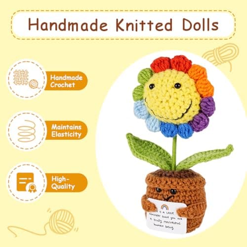 Gifts for Him Her, Positive Crochet Animals, Card Conten: Tis is a Littte Reminder that You are a Truey Marvelous Human Being. Encouragement Gifts for Women Men - Thumbnail 4