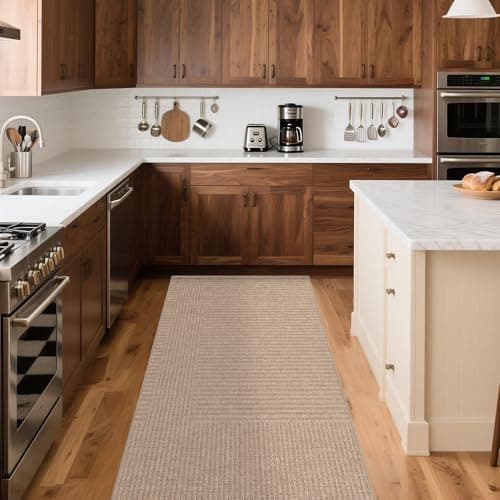 Arvenchy Easy Jute Rug 2.5x8: Indoor Outdoor Natural Boho Area Rugs for Hallway Patio Non Slip - Farmhouse Neutral Contemporary Carpet Mat for Entryway Kitchen Laundry Room Bedroom Washable - Thumbnail 6