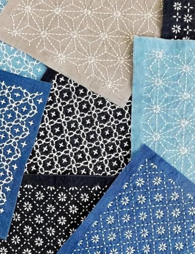 Gezan Sashiko Stencils Plastic Sashiko Template Pattern Geometric Embroidery Stabilizers Drawing Line Template for Hand Quilting Sewing (8) - Thumbnail 5