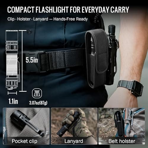 Sofirn SK30 Tactical Flashlight Rechargeable, 3000 High Lumens Pocket Flashlight with Holster, Dual Tail Switches 6 Modes IPX8 Waterproof LED Flashlight for Emergency, Work, Outdoor & EDC - Thumbnail 6