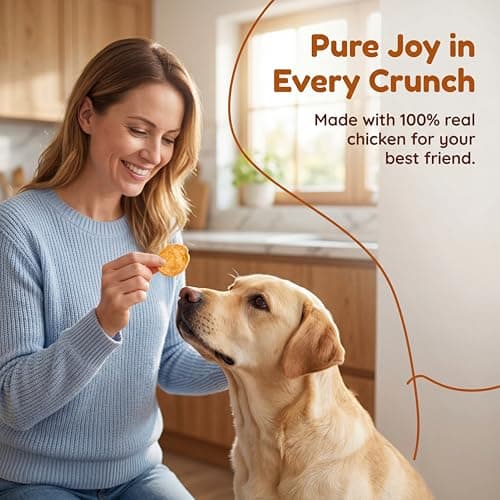 Dehydrated Chicken Round Dog Treats, Grain-Free High Protein Dog Chips for Training, Healthy Dry Snacks for Small Medium Large Dogs, Puppy & Senior Friendly, Natural Real Chicken, 16 oz (1 lb / 454 g) - Thumbnail 4